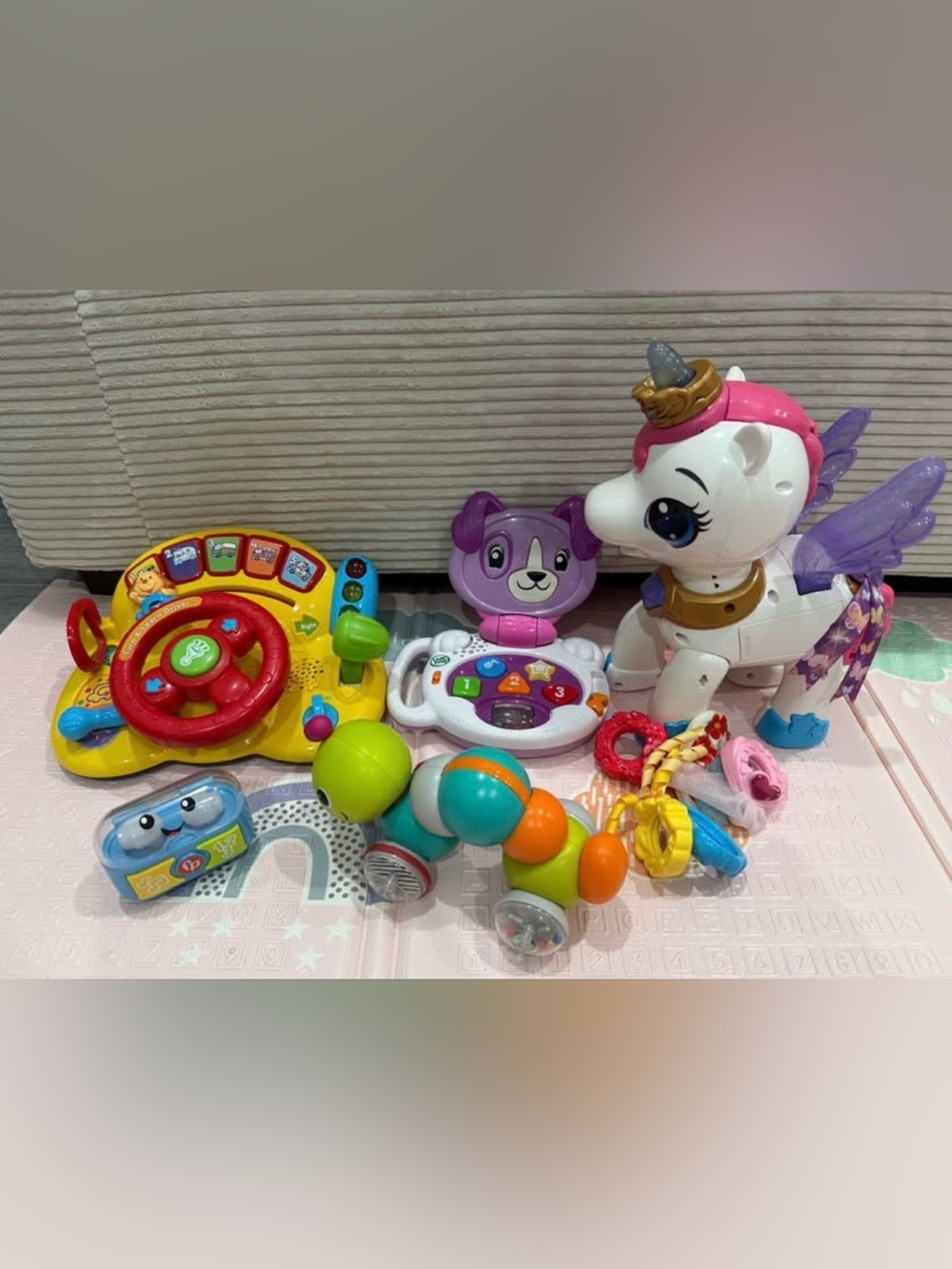 Toys bundle VTech Turn and drive, Style and Glam Unicorn, LeapFrog, caterpillar